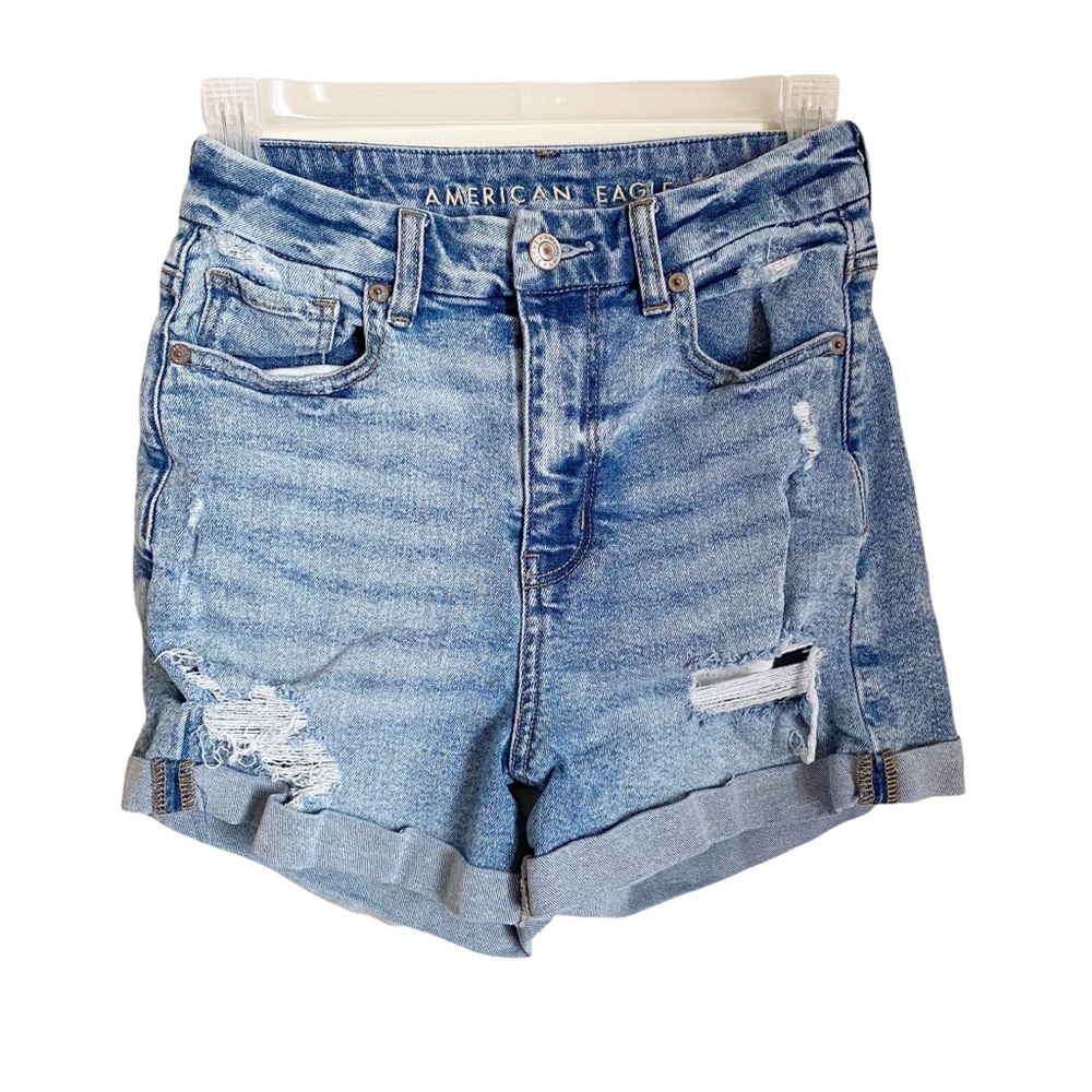 American Eagle Curvy Denim Mom Shorts High Rise 00